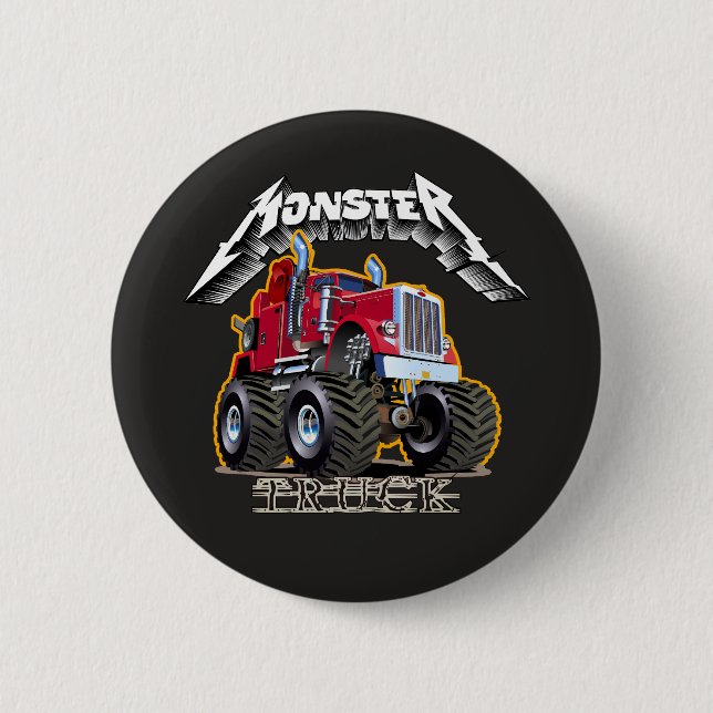 Badge Rond 5 Cm Camion monstre de dessin animé (Devant)