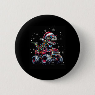 Badge Rond 5 Cm Camion Monstre Dinosaure Trex Noël Garçons Enfants