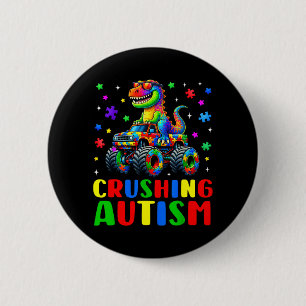 Badge Rond 5 Cm Camion Monstre Dinosaures pour la Sensibilisation