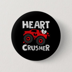 Badge Rond 5 Cm Camion monstre en forme de cœur pour la Saint-Vale