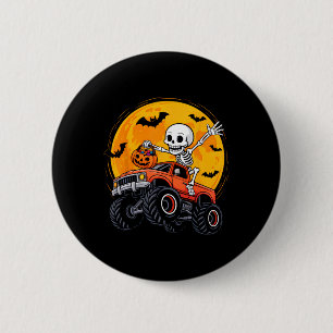 Badge Rond 5 Cm Camion Monstre Squelette Lune Citrouille Halloween
