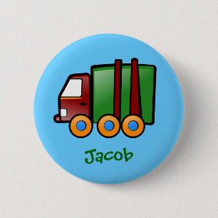 Badge Rond 5 Cm Camion nommé personnalisé de bande dessinée