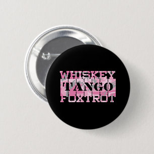 Badge Rond 5 Cm Camion rose Foxtrot Tango Whiskey Militaire