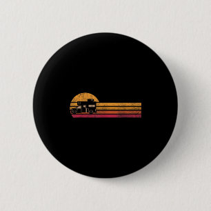 Badge Rond 5 Cm Camionnette de campeur de style vintage silhouette