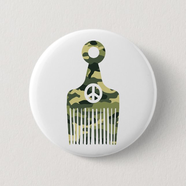 Badge Rond 5 Cm Camo Afro Hair Peace (Devant)