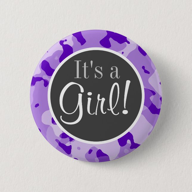 Badge Rond 5 Cm Camo Améthyste Violet; Camouflage (Devant)
