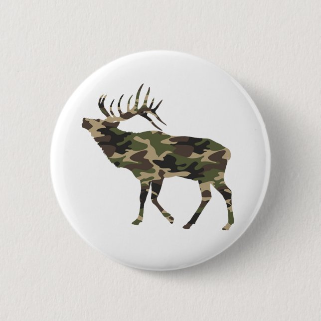 Badge Rond 5 Cm Camo Cerf Élaphant     (Devant)