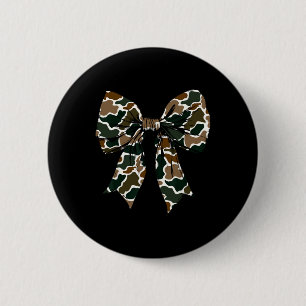 Badge Rond 5 Cm Camo Coquette Bow Chasse au canard Chasse au canar