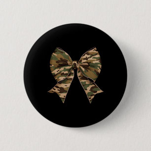 Badge Rond 5 Cm Camo Coquette Bow Chasse au canard Filles Enfants 