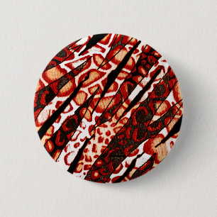 Badge Rond 5 Cm Camo léopard rouge