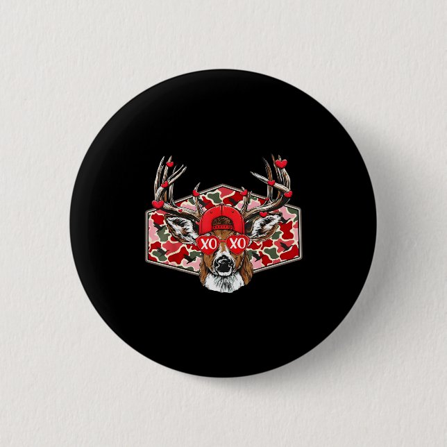 Badge Rond 5 Cm Camo Xoxo Valentine Buck Deer Hunting Season Famil (Devant)