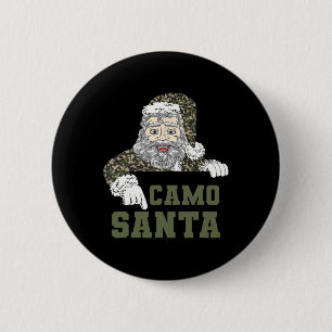 Badge Rond 5 Cm Camoflage Chasse de Noël Père Noël Camo Military M