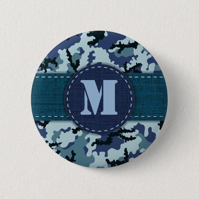Badge Rond 5 Cm Camouflage de la marine (Devant)