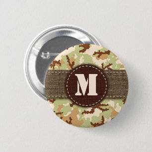 Badge Rond 5 Cm Camouflage du désert