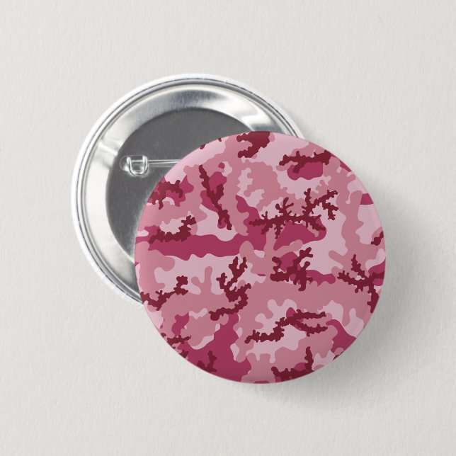 Badge Rond 5 Cm Camouflage rose (Devant & derrière)