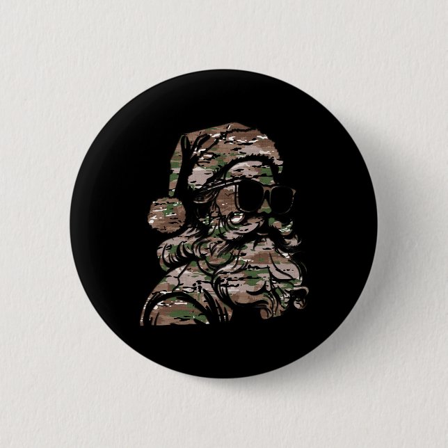 Badge Rond 5 Cm Camouflage Sungles de Noël Silhouette Camo Multi (Devant)