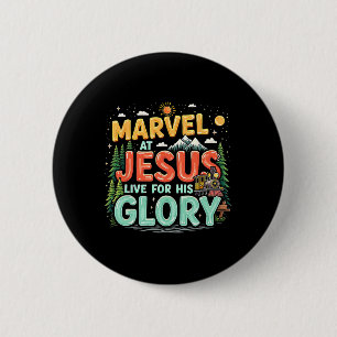 Badge Rond 5 Cm Camp chrétien True North Vbs 2025 Sa Gloire Junct