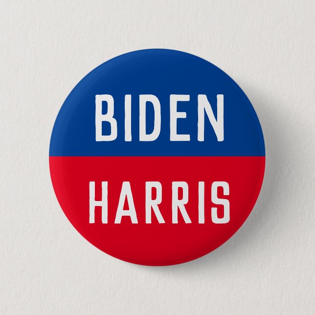 Badge Rond 5 Cm Campagne Biden Harris bleu et rouge (Devant)