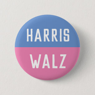 Badge Rond 5 Cm Campagne Blue and Pink Harris Walz