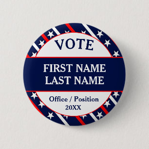 Badge Rond 5 Cm Campagne de vote personnalisée aux États-Unis