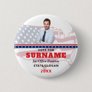 Badge Rond 5 Cm Campagne électorale rouge personnalisée pour un ca