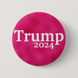 Badge Rond 5 Cm Campagne Hot Pink Trump 2024