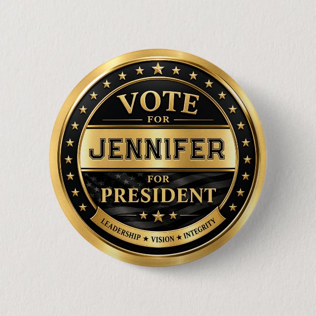 Badge Rond 5 Cm Campagne Or Noir Luxe (Devant)