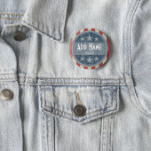 Badge Rond 5 Cm Campagne politique - étoiles vintages et rayures (En situation)
