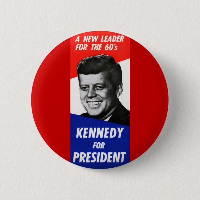 Badge Rond 5 Cm Campagne présidentielle 1960 de Kennedy (Devant)