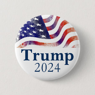 Badge Rond 5 Cm Campagne Trump 2024 - Drapeau américain