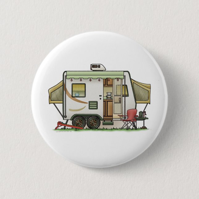 Badge Rond 5 Cm Campeur expansible de remorque de Hybred (Devant)