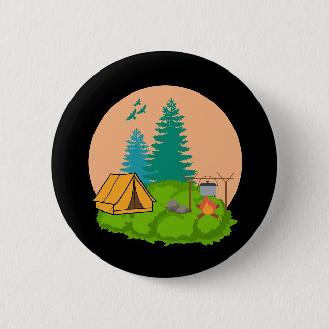 Badge Rond 5 Cm camping (Devant)