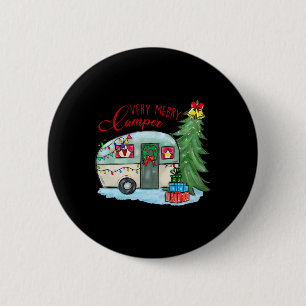 Badge Rond 5 Cm Camping-car de Noël très joyeux Santa Camping-car