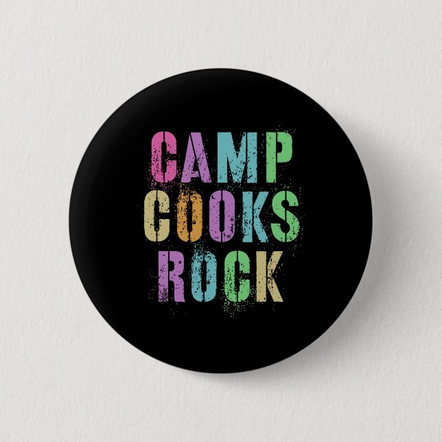 Badge Rond 5 Cm Camping Cooks Rocks Funny Camping Chef Crew Campsi (Devant)