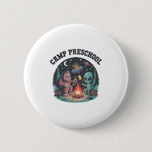 Badge Rond 5 Cm Camping Cute Out Preschool Tiny Bigfoot Camping Al