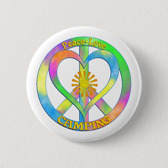 Badge Rond 5 Cm Camping d'amour de paix (Devant)