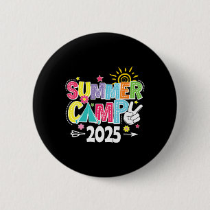 Badge Rond 5 Cm Camping d'été 2025 Vacances d'été Famille assortie