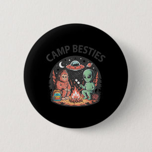 Badge Rond 5 Cm Camping d'été mignon des meilleures amies Alien Bi