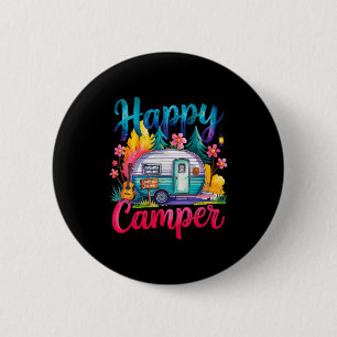 Badge Rond 5 Cm Camping drôle et heureux vêtements camping-car rem
