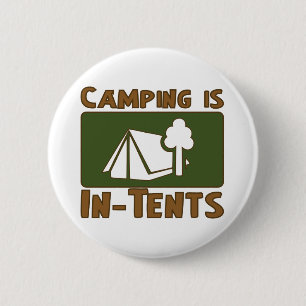 Badge Rond 5 Cm Camping en tente