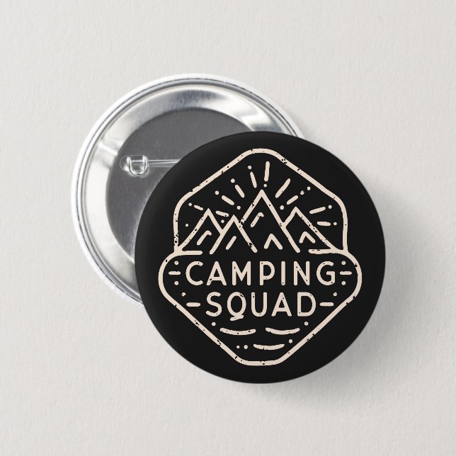 Badge Rond 5 Cm Camping équipe aventure copains voyage (Devant & derrière)