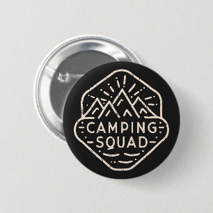 Badge Rond 5 Cm Camping équipe aventure copains voyage