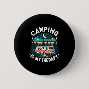 Badge Rond 5 Cm Camping Est Mon Thérapie Vacances Été Match Famill