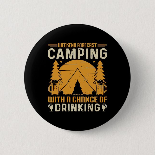 Badge Rond 5 Cm Camping et boisson (Devant)