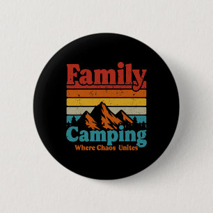 Badge Rond 5 Cm Camping Famille Camping Chaos Unites Happy Camper