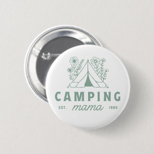 Badge Rond 5 Cm Camping maman maman camp d'été mère esthétique