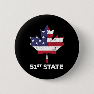 Badge Rond 5 Cm Canada 51e État États-Unis Drôle Président Citatio