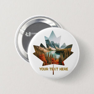 Badge Rond 5 Cm Canada Drapeau canadien Texte photo personnalisé V