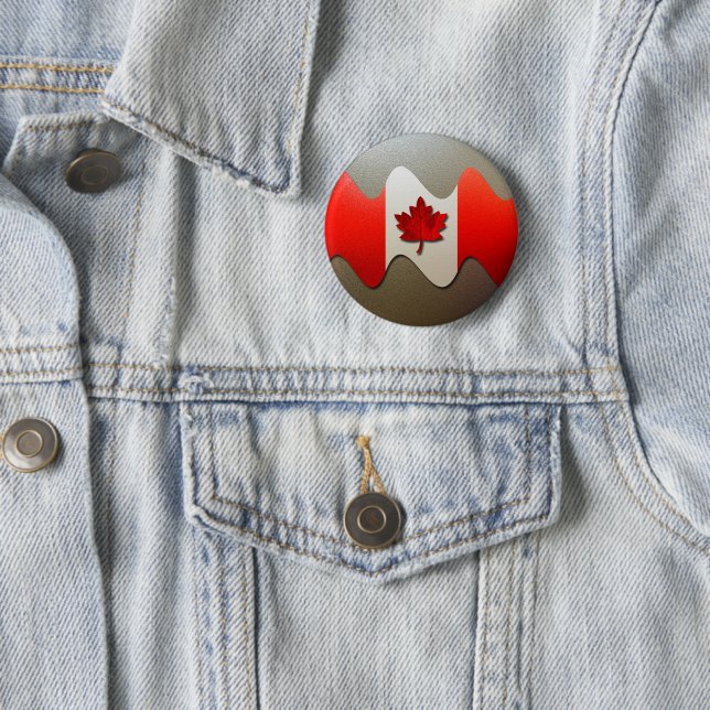 Badge Rond 5 Cm Canada Flag-Chrome par Shirley Taylor (En situation)