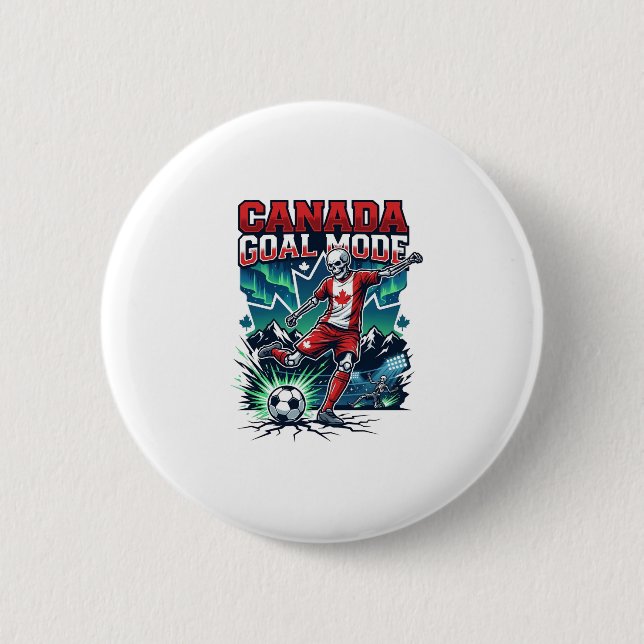 Badge Rond 5 Cm Canada Mode de but squelette attaquant nations dyn (Devant)